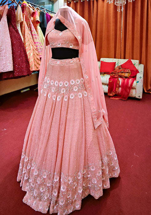 Dusty Pink Marvia Embroidered Lehenga Set